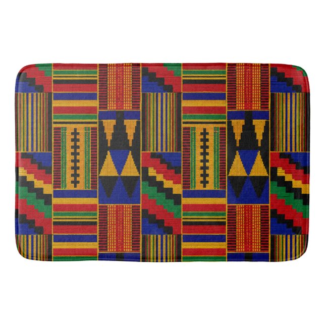 Afrikanischer Kente-Stoff Badematte (Vorderseite)
