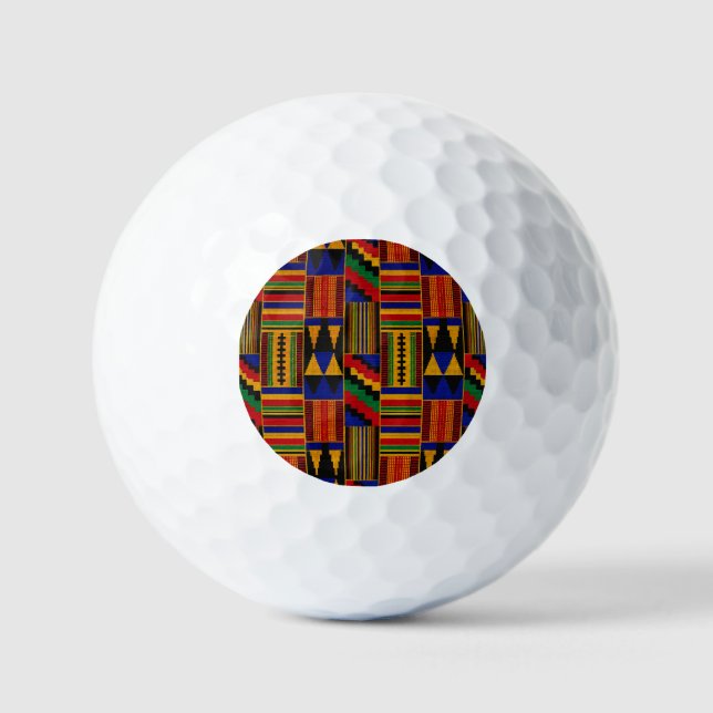 Afrikanischer Kente-Stoff Golfball (Vorderseite)