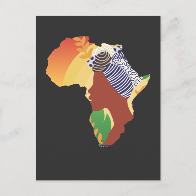 Afrikanischer Kontinent mit stolzer afrikanischer  Postkarte (Vorderseite)