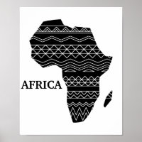 Afrikanischer Kontinent Schwarz-Weiß