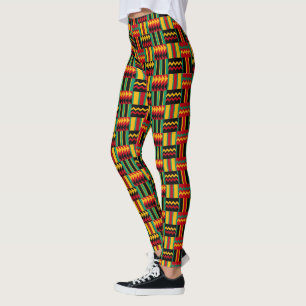 Afrikanischer Korbgeflecht-Stolz-rotes Leggings