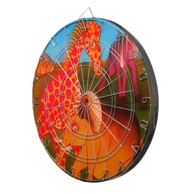 afrikanischer Kunstdrucker Dartscheibe (Vorderseite rechts)