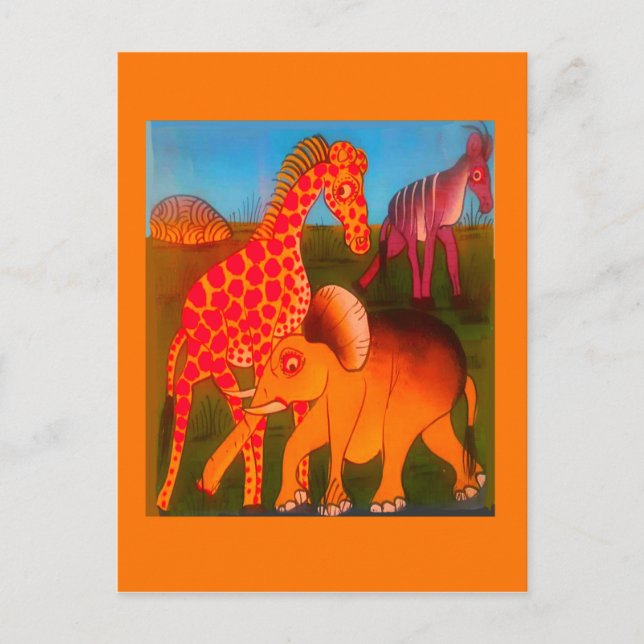 afrikanischer Kunstdrucker Postkarte (Vorderseite)