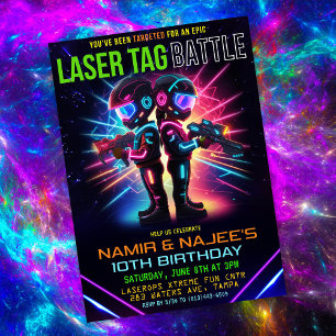 Afrikanischer Laser Tag Geburtstag Einladung