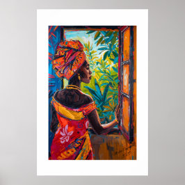 Afrikanischer lebendiger abstrakter Kunstprint Poster