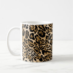 Afrikanischer Leoparden-Pelz: Nahtlose Tiertextur Kaffeetasse