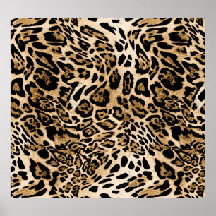 Afrikanischer Leoparden-Pelz: Nahtlose Tiertextur Poster
