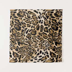Afrikanischer Leoparden-Pelz: Nahtlose Tiertextur Wandteppich