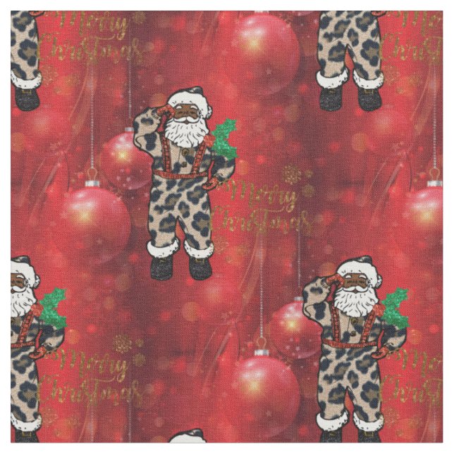 afrikanischer Leoparden-Santa-Stoff Stoff (Nahaufnahme)
