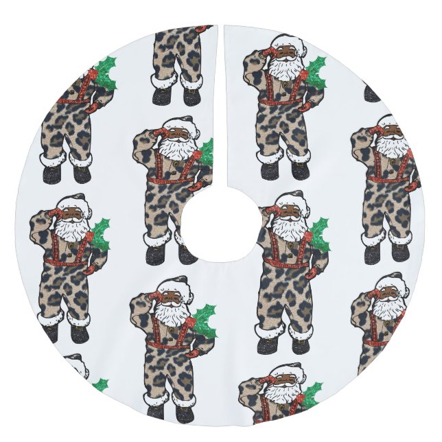 afrikanischer Leopardensanzenrock Polyester Weihnachtsbaumdecke (Vorderseite)