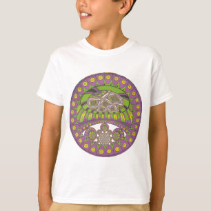 Afrikanischer Lila und Gelber Kaleidoskop Traditio T-Shirt
