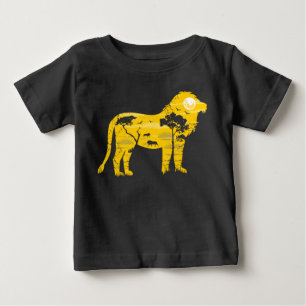 Afrikanischer Löwe Savanne Vollmond Silhouette Baby T-shirt
