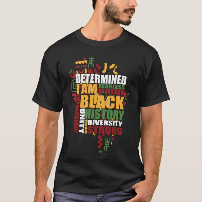 Afrikanischer Map T - Shirt für die Schwarzgeschic (Vorderseite)