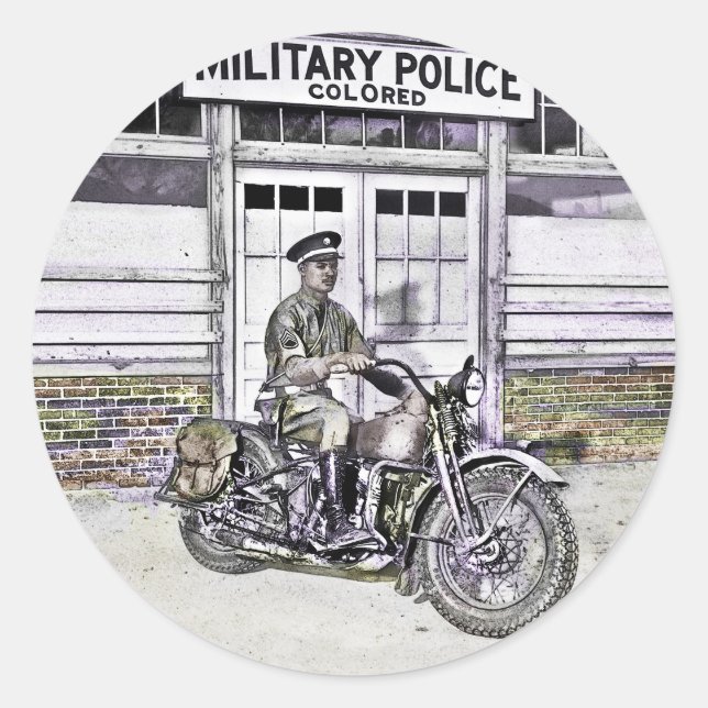 Afrikanischer Militärpolizist im Zweiten Weltkrieg Runder Aufkleber (Vorderseite)