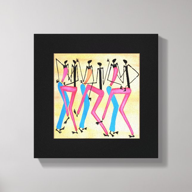 Afrikanischer, moderner Happy Rhythm Dance Leinwanddruck (Vorderseite)