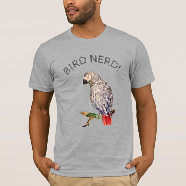 Afrikanischer Papagei-Nerd T-Shirt (Vorderseite)