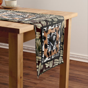 Afrikanischer Patchwork-Entwurf Kurzer Tischläufer