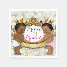 Afrikanischer Prinz oder Prinzessin Gender Reveal  Serviette
