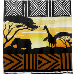 Afrikanischer Safari-Szene-Duschvorhang Duschvorhang