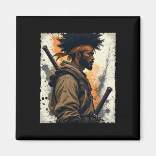 Afrikanischer Samurai Afroamerikanischer Bushido-K Magnet