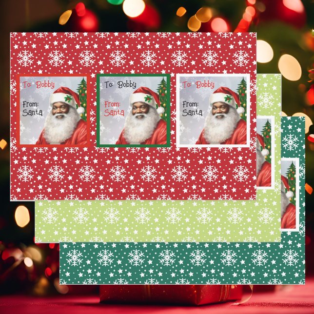 Afrikanischer Santa Add Kinder Geschenkpapier Set (Von Creator hochgeladen)