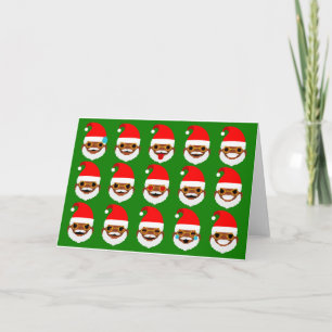 Afrikanischer Santa Emoji Emoticons Feiertagskarte