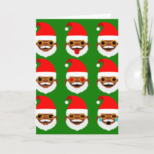 Afrikanischer Santa Emoji Emoticons Feiertagskarte