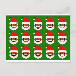 Afrikanischer Santa Emoji Emoticons Feiertagspostkarte