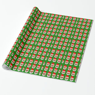 Afrikanischer Santa Emoji Emoticons Geschenkpapier