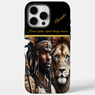 Afrikanischer Savanne-Krieger in der Nacht iPhone 16 Pro Max Hülle