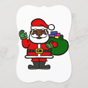 afrikanischer schwarzer Santa-Claus xmas Einladung