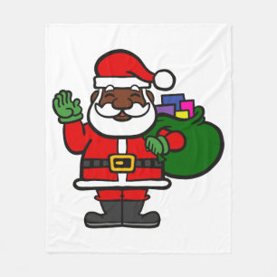 afrikanischer schwarzer Santa-Claus xmas Fleecedecke