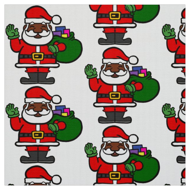 afrikanischer schwarzer Santa-Claus xmas Stoff (Muster)