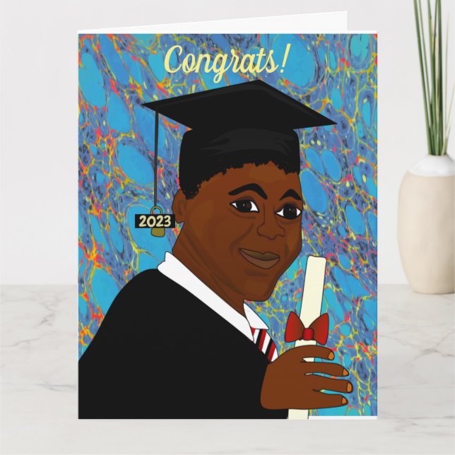 Afrikanischer Schwarzmännischer Abschluss Grad Karte (Vorderseite)