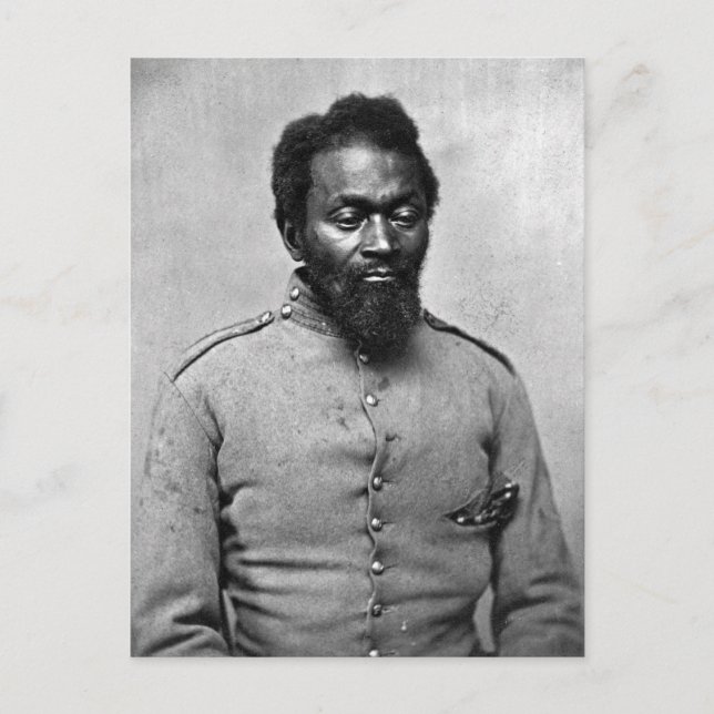 Afrikanischer Soldat für den Zivilen Krieg, 1861 Postkarte (Vorderseite)