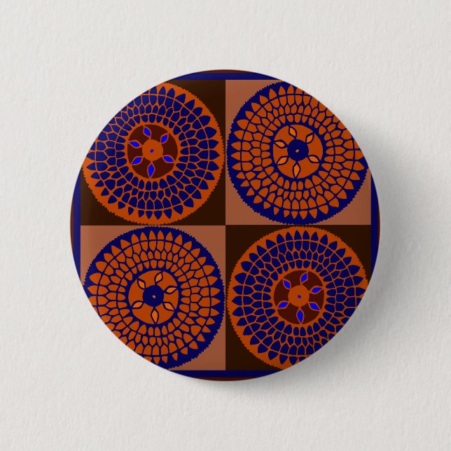 Afrikanischer Sonnenblumenkorb Button (Vorderseite)
