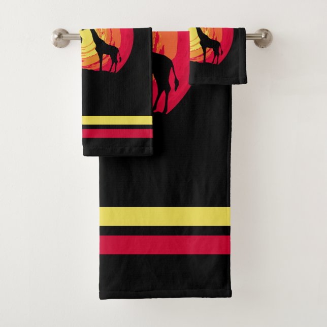 Afrikanischer Sonnenuntergang Badhandtuch Set (Insitu)