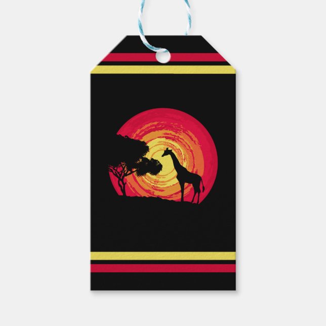 Afrikanischer Sonnenuntergang Geschenkanhänger (Vorderseite)