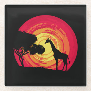 Afrikanischer Sonnenuntergang Glasuntersetzer