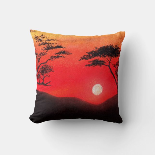 Afrikanischer Sonnenuntergang Kissen (Vorderseite)