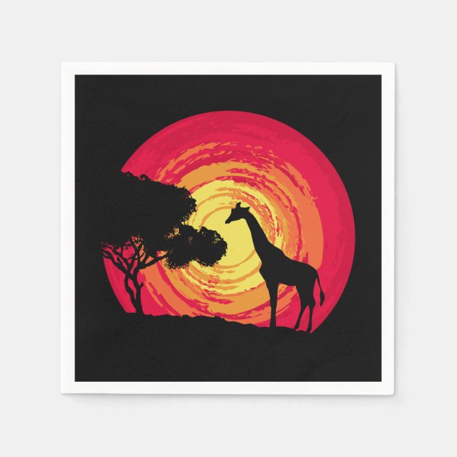Afrikanischer Sonnenuntergang Serviette (Vorderseite)