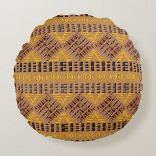 afrikanischer Stamm-geometrisches Muster Lumbalpfe Rundes Kissen