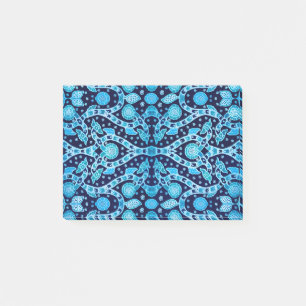 Afrikanischer Stammes-Batik Blau Post-it Klebezettel