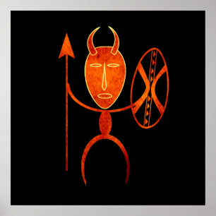 afrikanischer Stammeskrieger Poster