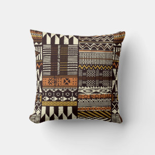 Afrikanischer Stammesstoff, abstrakt vintage. Kissen