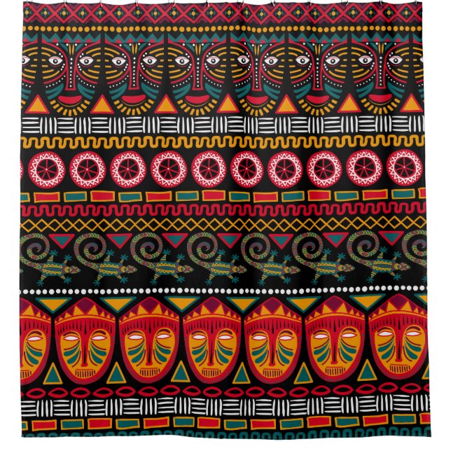 Afrikanischer Stil: Dekoratives Muster Delight. Duschvorhang (Vorderseite)