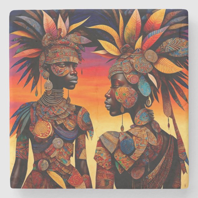 afrikanischer Stone-Untersetzer Steinuntersetzer (Vorderseite)