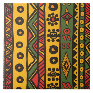 Afrikanischer Streifen, orange, schwarz, gelbe Ker Fliese