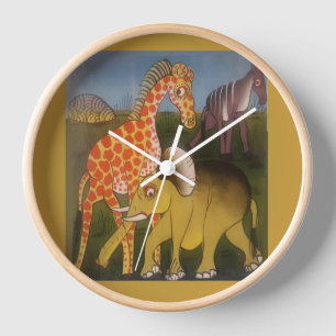 Afrikanischer Trio-Kunstprint Uhr