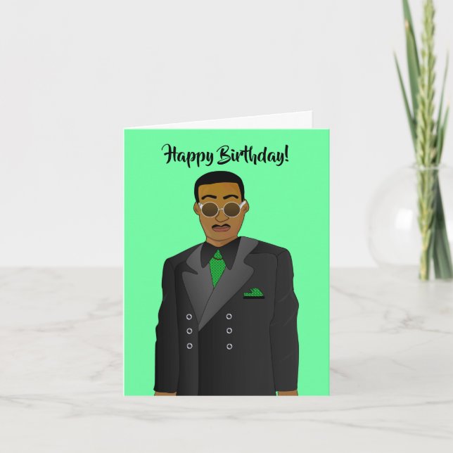 Afrikanischer Typ Anzug & Krawatte Geburtstag Karte (Vorderseite)